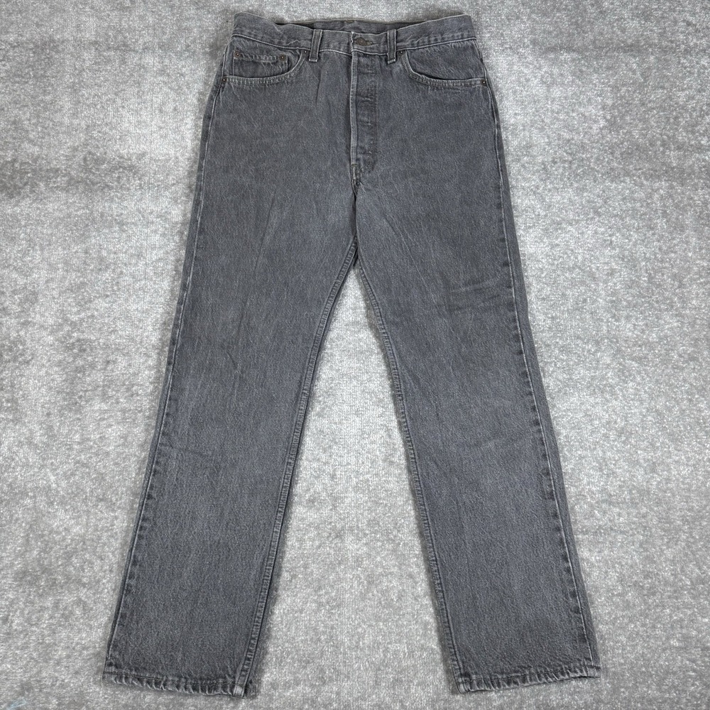 Vintage‎ Levi's 505 Jeans Men's 34x30 (31x29) Gray Denim Straight USA Made